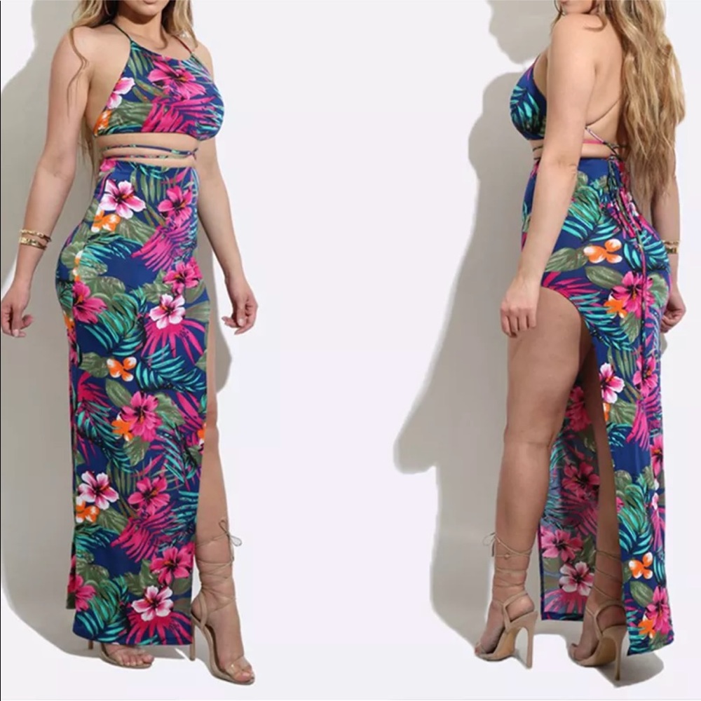 Vacation skirt and crop top set
